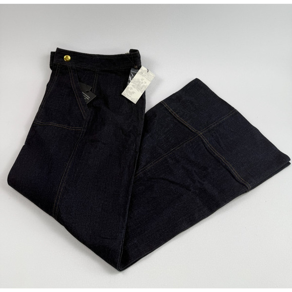 Tuckernuck x India Hicks Dark Denim Wide Leg Palladian Blue Pant  Size 6 - Picture 2 of 13